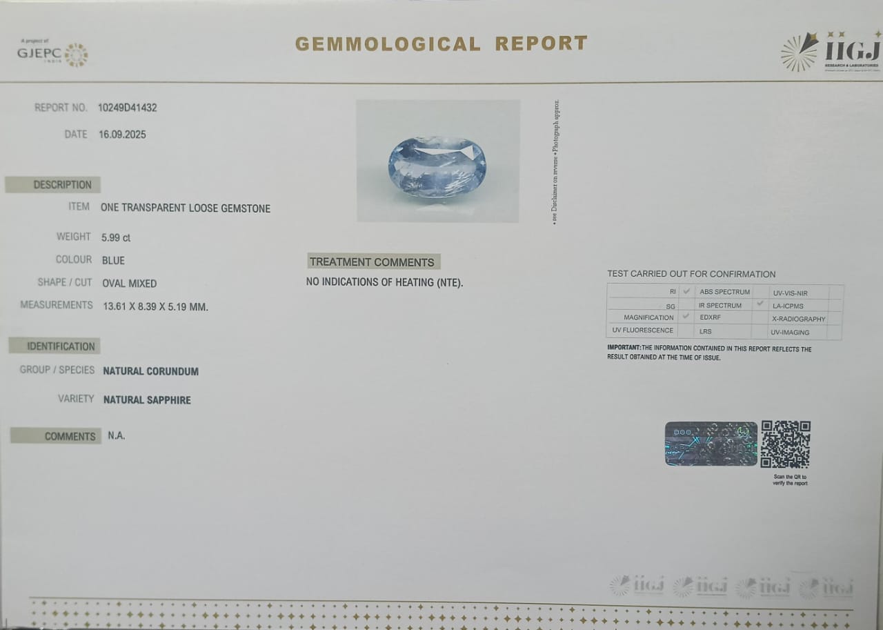 BLUE SAPPHIRE 5.99 Ct. 3 BSP14916 2 BLUE SAPPHIRE 5.99 Ct.