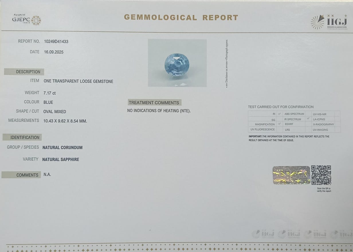 BSP14917 2 BLUE SAPPHIRE 7.17 Ct.