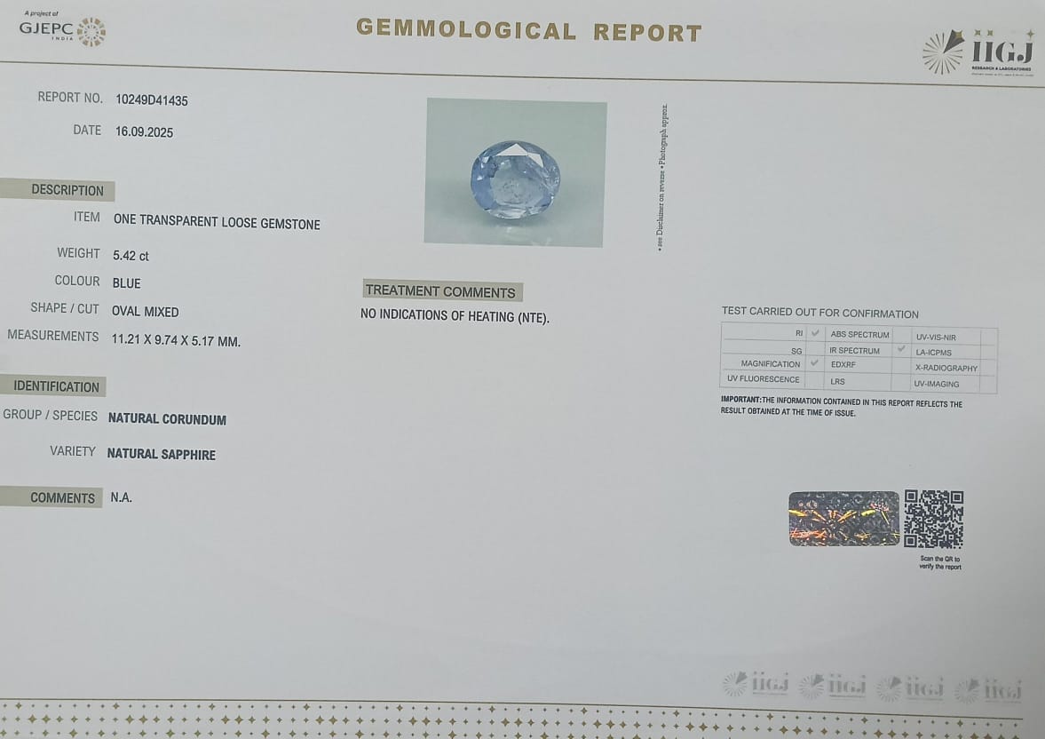 BSP14919 2 BLUE SAPPHIRE 5.42 Ct.