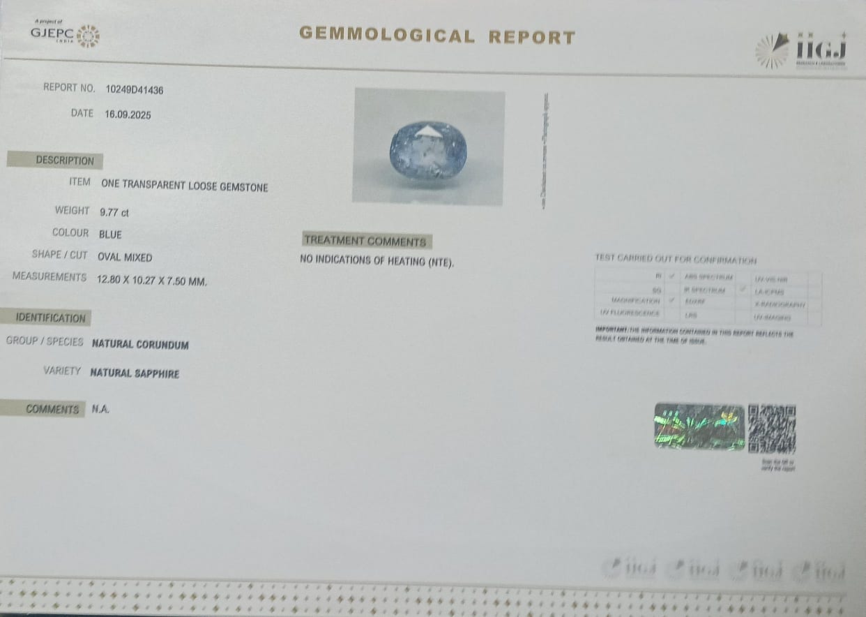 BSP14920 2 BLUE SAPPHIRE 9.77 Ct.