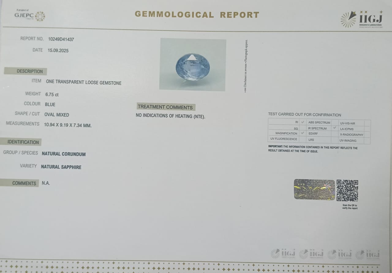 BLUE SAPPHIRE 6.75 Ct. 3 BSP14921 2 BLUE SAPPHIRE 6.75 Ct.