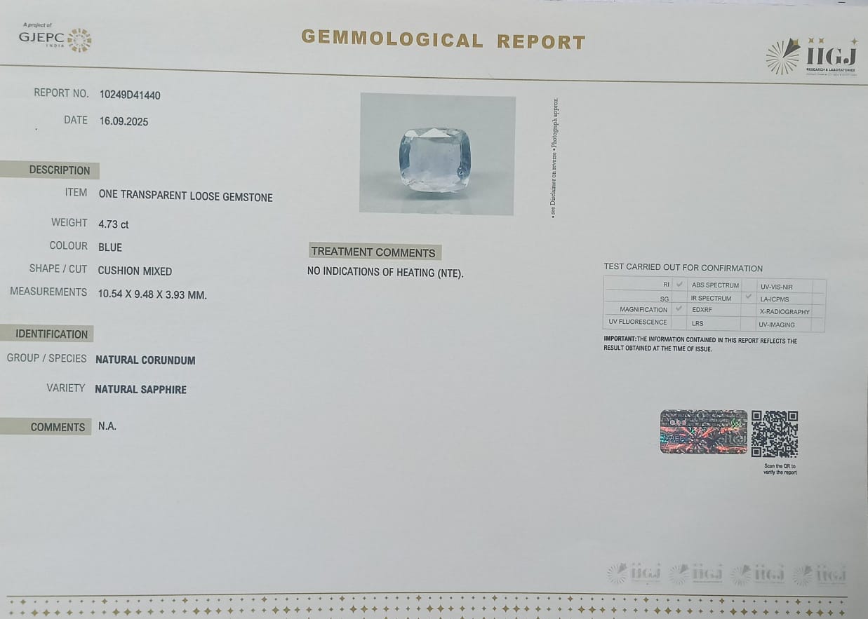 BLUE SAPPHIRE 4.73 Ct. 3 BSP14924 2 BLUE SAPPHIRE 4.73 Ct.