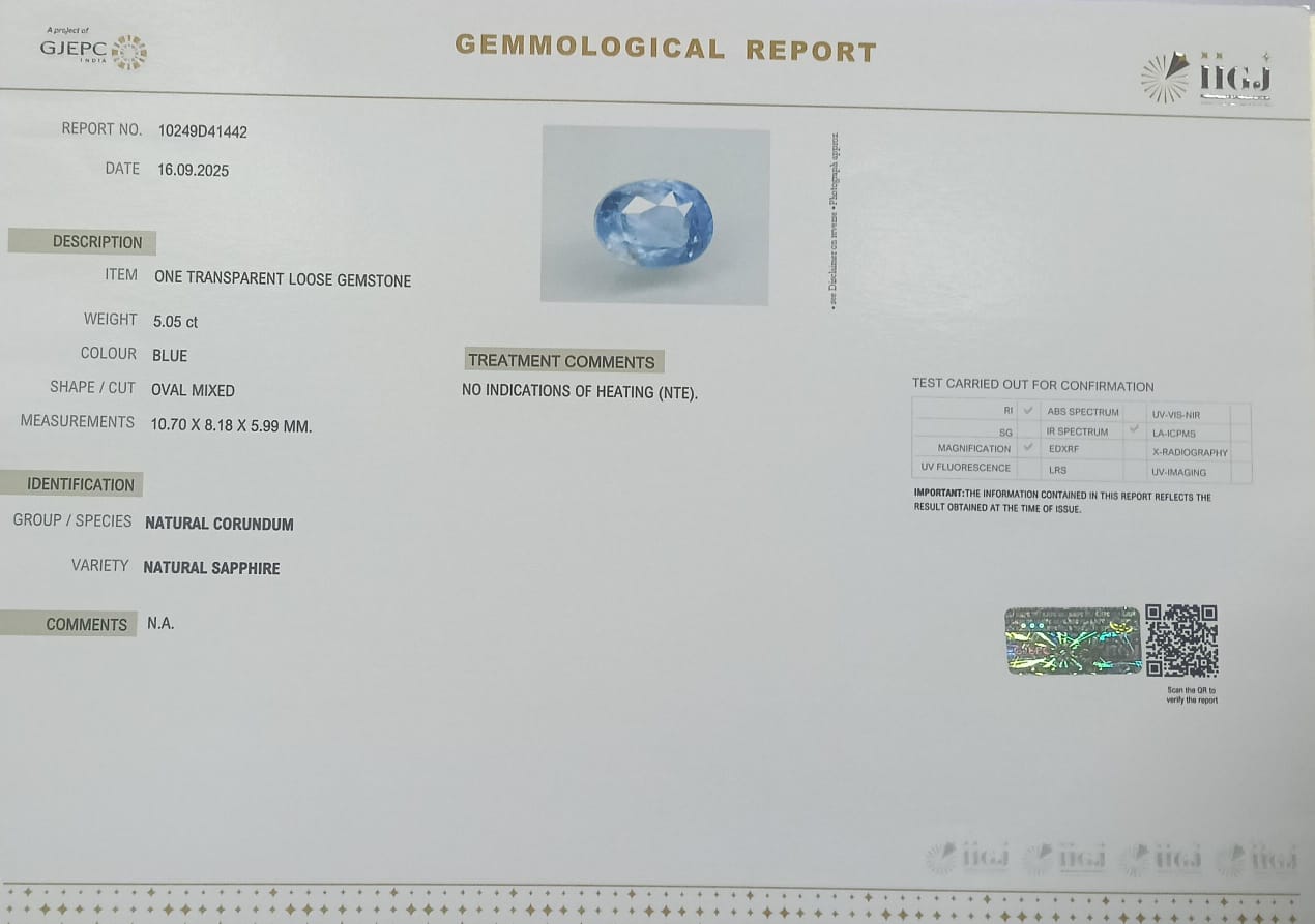 BSP14925 2 BLUE SAPPHIRE 5.05 Ct.