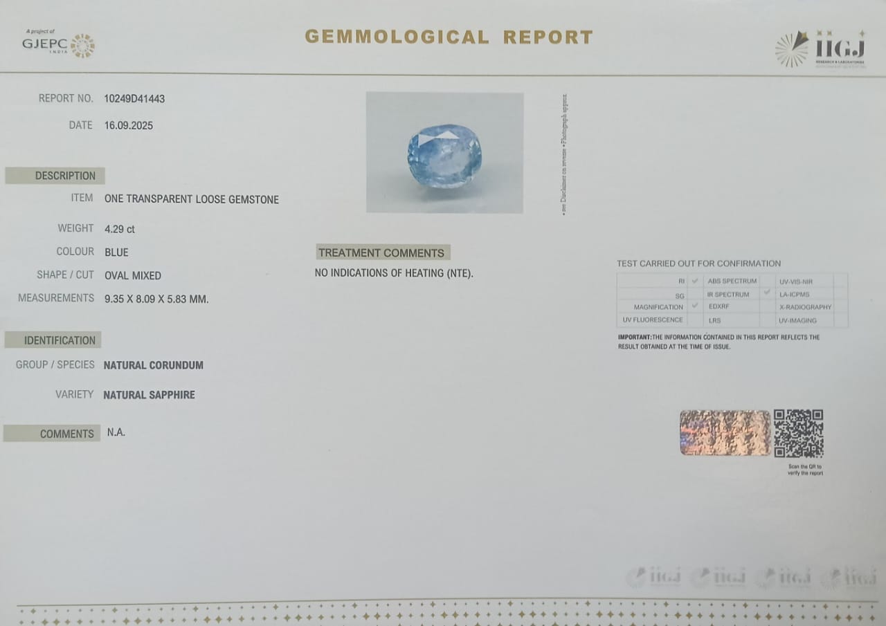 BLUE SAPPHIRE 4.29 Ct. 3 BSP14926 2 BLUE SAPPHIRE 4.29 Ct.