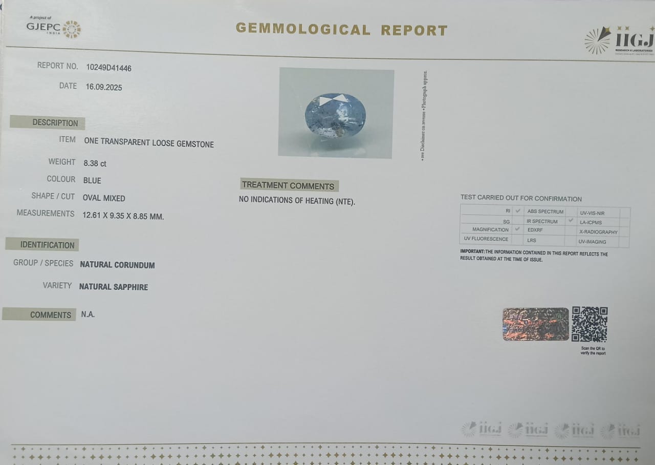 BSP14929 2 BLUE SAPPHIRE 8.38 Ct.