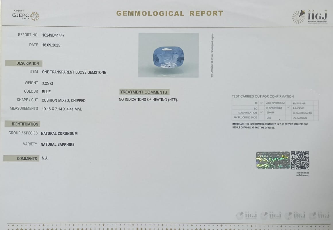 BLUE SAPPHIRE 3.25 Ct. 3 BSP14930 2 BLUE SAPPHIRE 3.25 Ct.