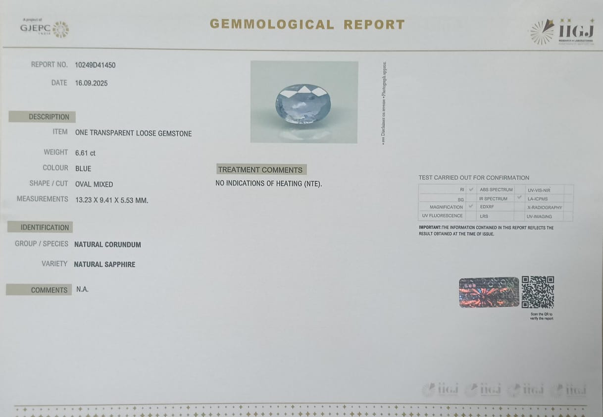 BSP14933 2 BLUE SAPPHIRE 6.61 Ct.
