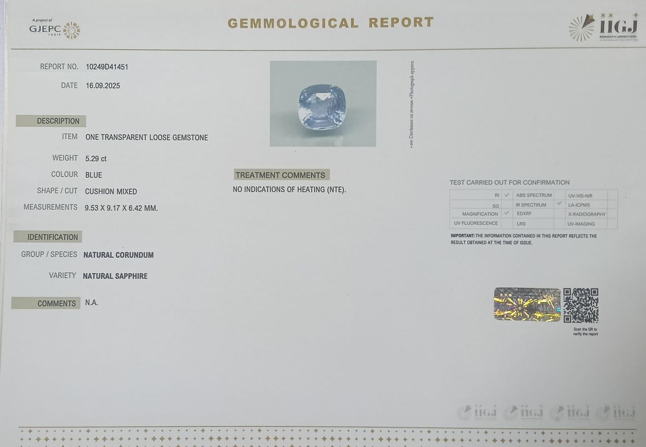 BSP14934 2 BLUE SAPPHIRE 5.29 Ct.