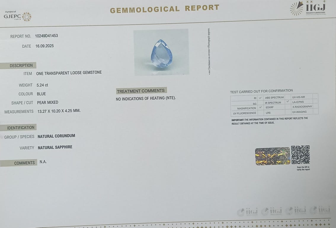 BLUE SAPPHIRE 5.24 Ct. 3 BSP14936 2 BLUE SAPPHIRE 5.24 Ct.