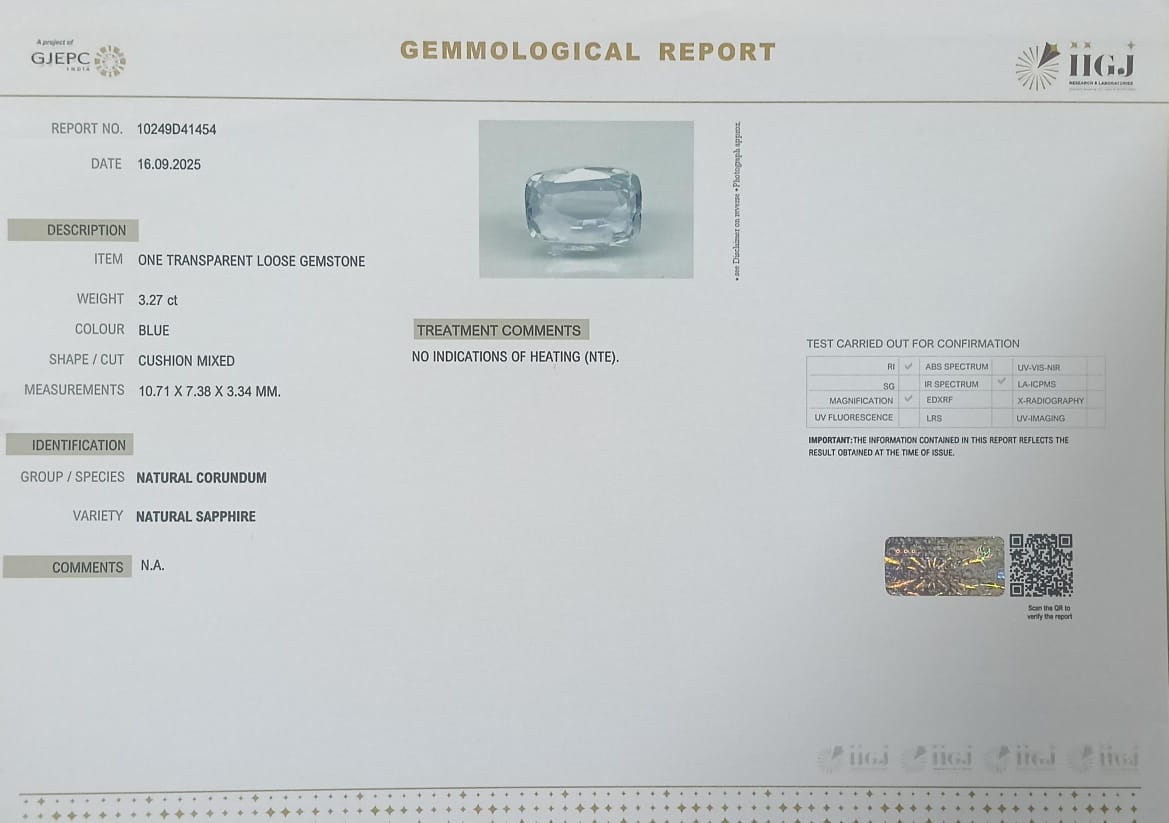 BSP14937 2 BLUE SAPPHIRE 3.27 Ct.