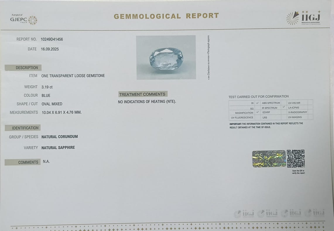 BSP14938 2 BLUE SAPPHIRE 3.19 Ct.