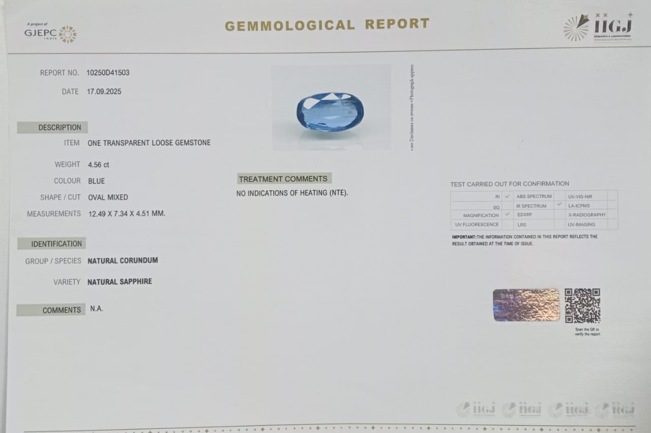 BSP14939 2 BLUE SAPPHIRE 4.56 Ct.