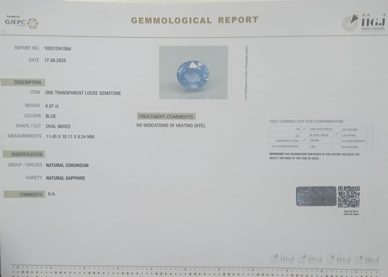 BSP14953 2 BLUE SAPPHIRE 6.57 Ct.