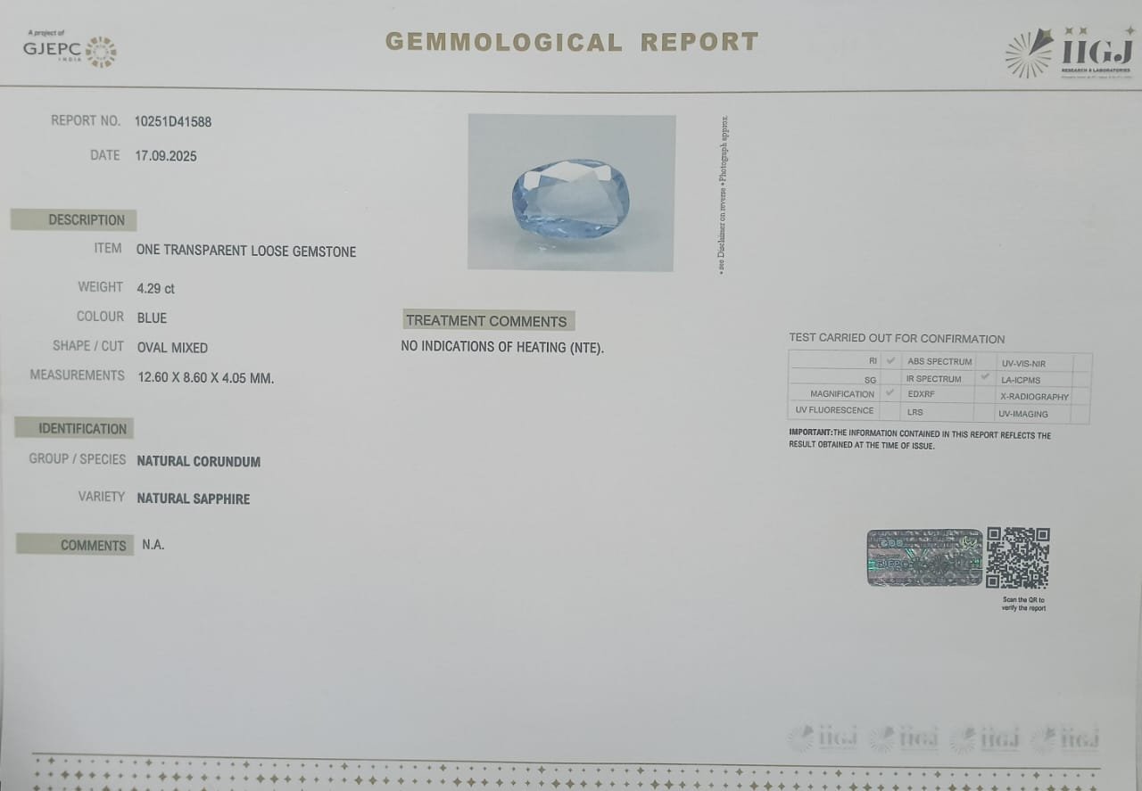 BSP14957 2 BLUE SAPPHIRE 4.29 Ct.