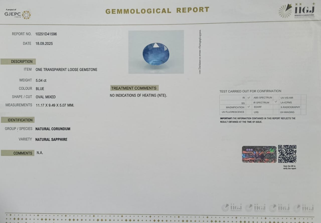 BSP14964 2 BLUE SAPPHIRE 5.04 Ct.