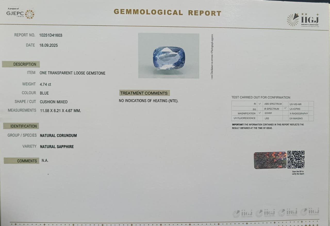 BSP14971 2 BLUE SAPPHIRE 4.74 Ct.