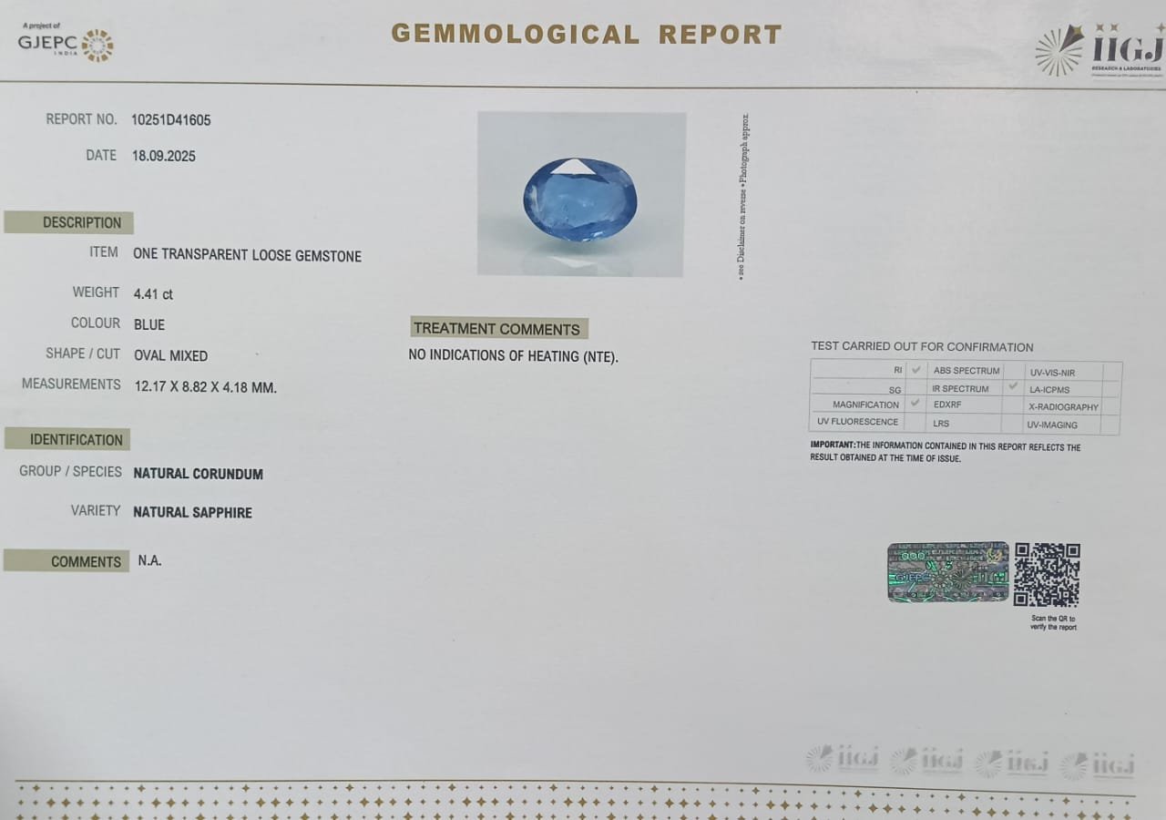 BSP14973 2 BLUE SAPPHIRE 4.41 Ct.