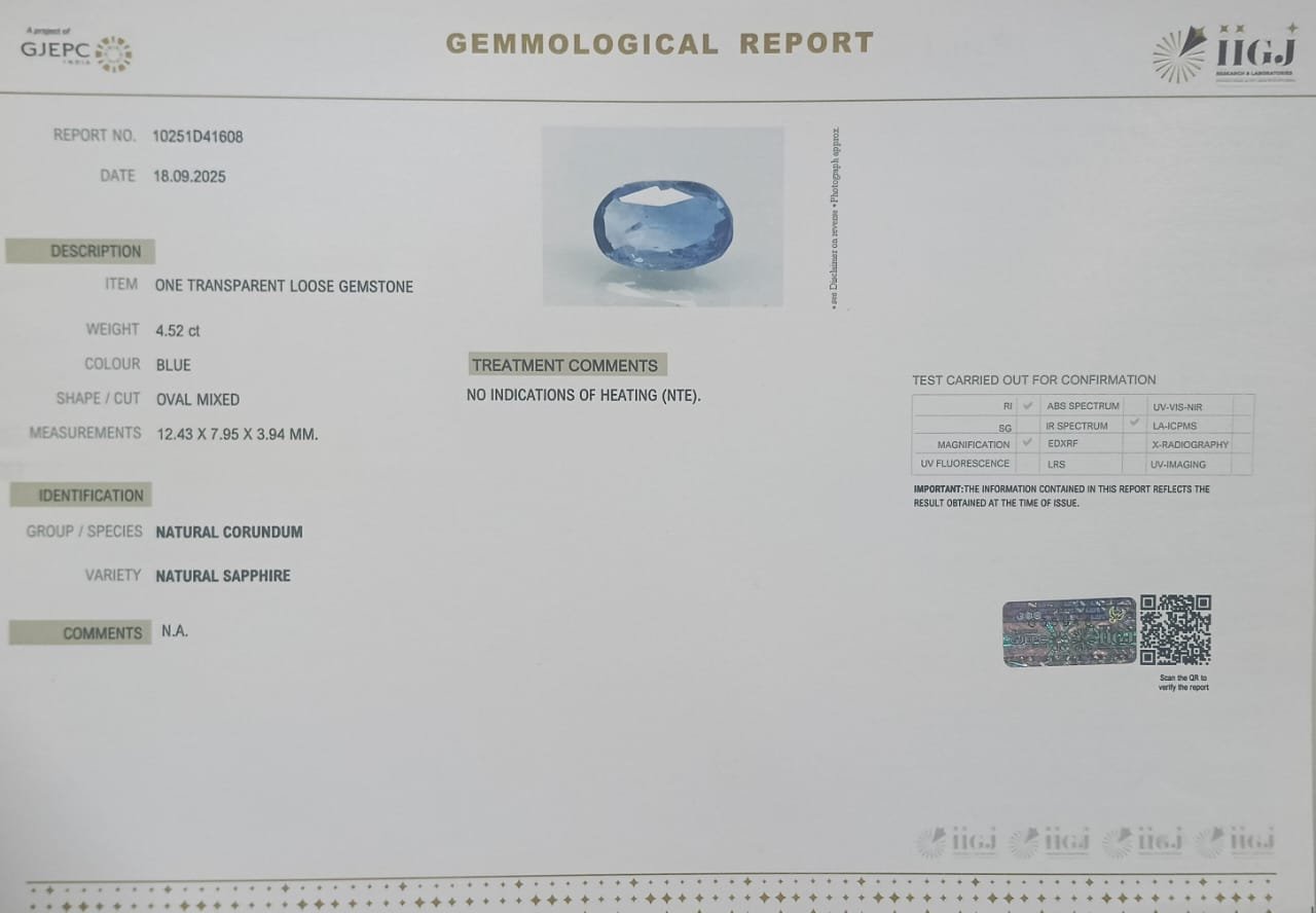 BSP14976 2 BLUE SAPPHIRE 4.52 Ct.