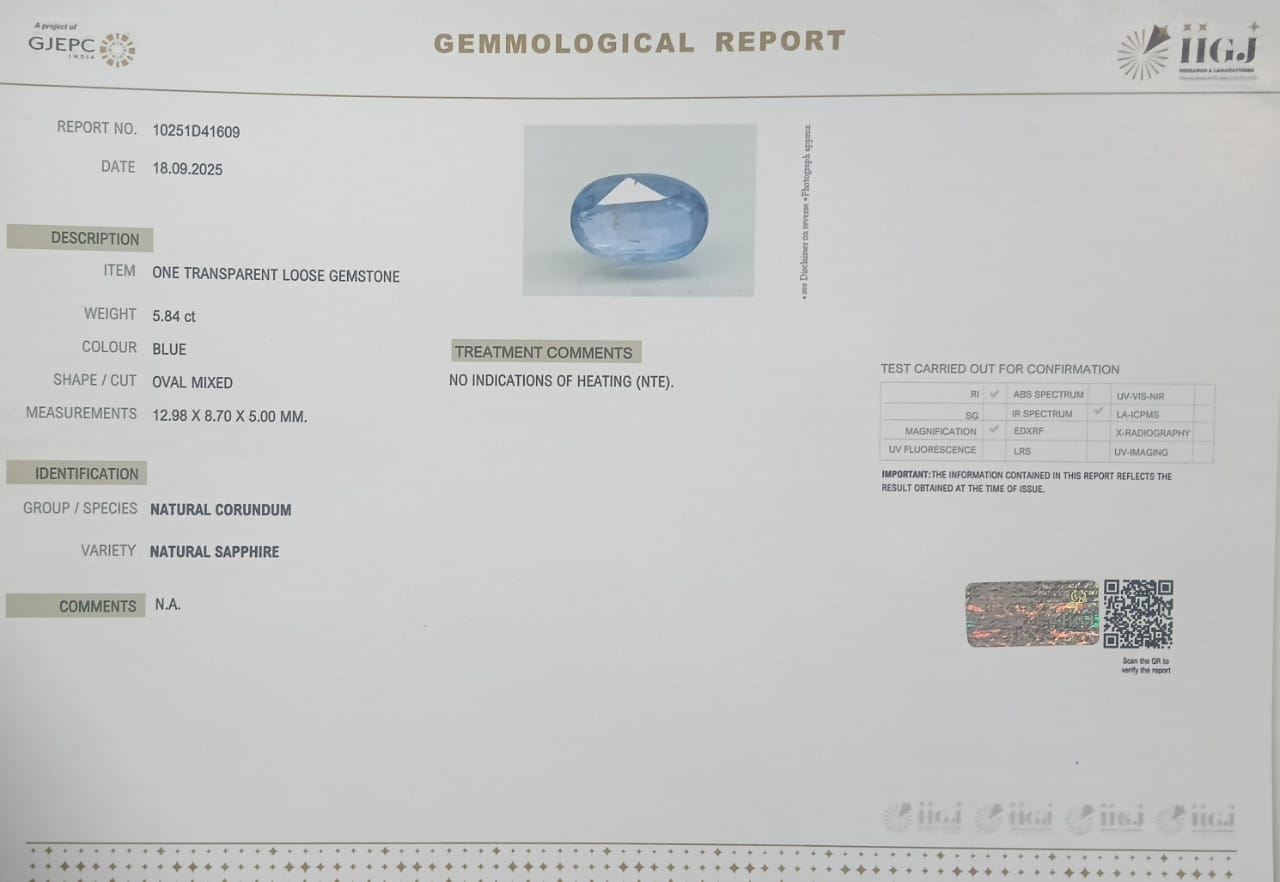 BSP14977 2 BLUE SAPPHIRE 5.84 Ct.