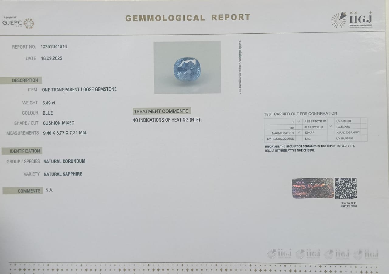BSP14982 2 BLUE SAPPHIRE 5.49 Ct.