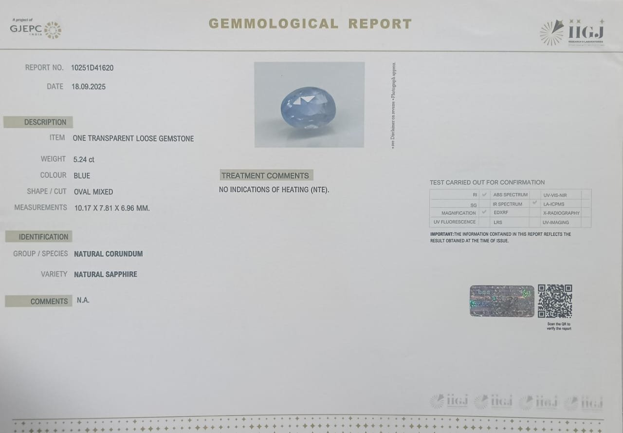 BSP14987 2 BLUE SAPPHIRE 5.24 Ct.