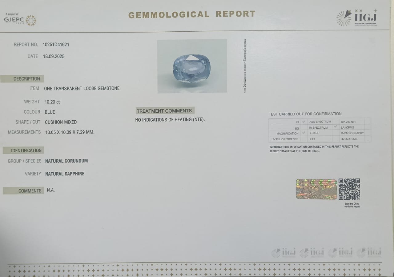 BSP14988 2 BLUE SAPPHIRE 10.2 Ct.