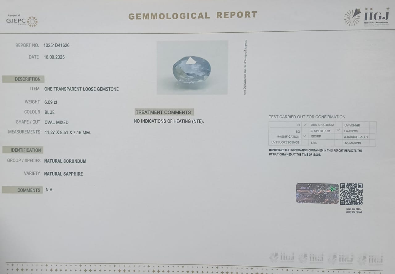 BSP14993 2 BLUE SAPPHIRE 6.09 Ct.