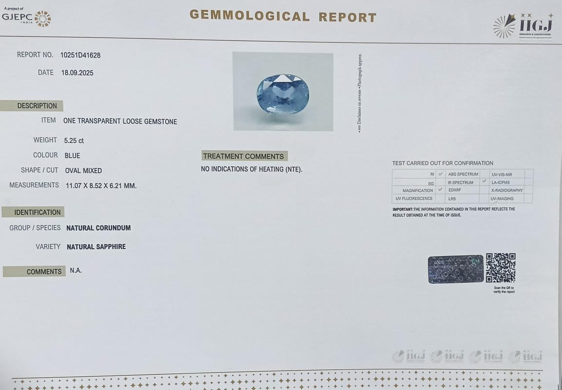BSP14995 2 BLUE SAPPHIRE 5.25 Ct.