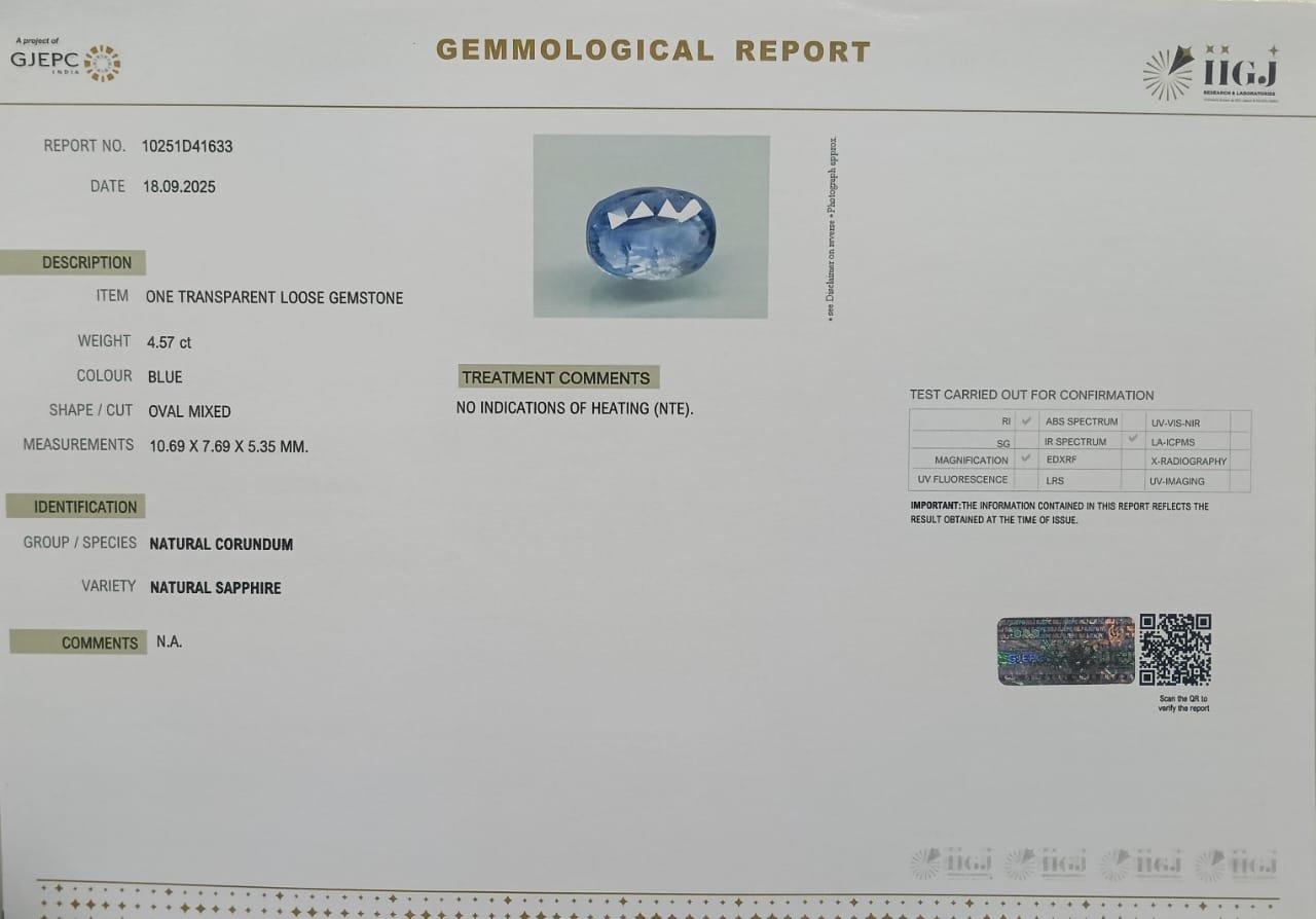 BSP15000 2 BLUE SAPPHIRE 4.57 Ct.