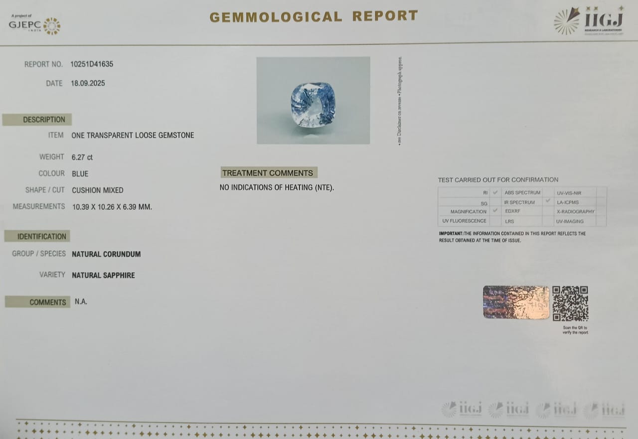 BSP15002 2 BLUE SAPPHIRE 6.27 Ct.