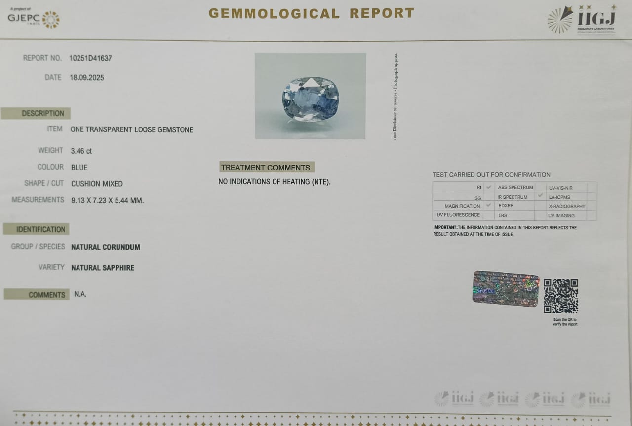 BSP15003 2 BLUE SAPPHIRE 3.46 Ct.