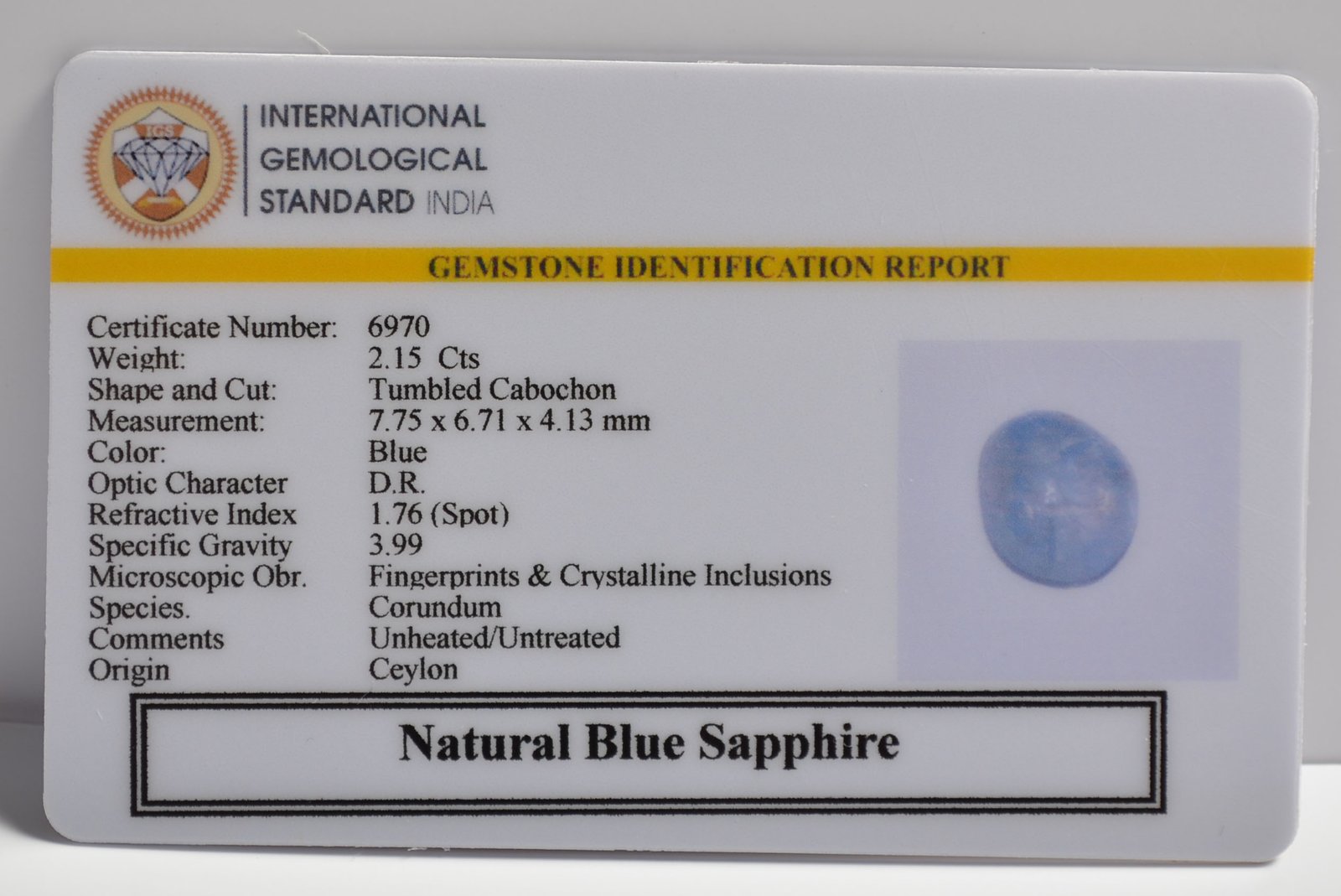 BSP15042 2 BLUE SAPPHIRE 2.15 Ct.