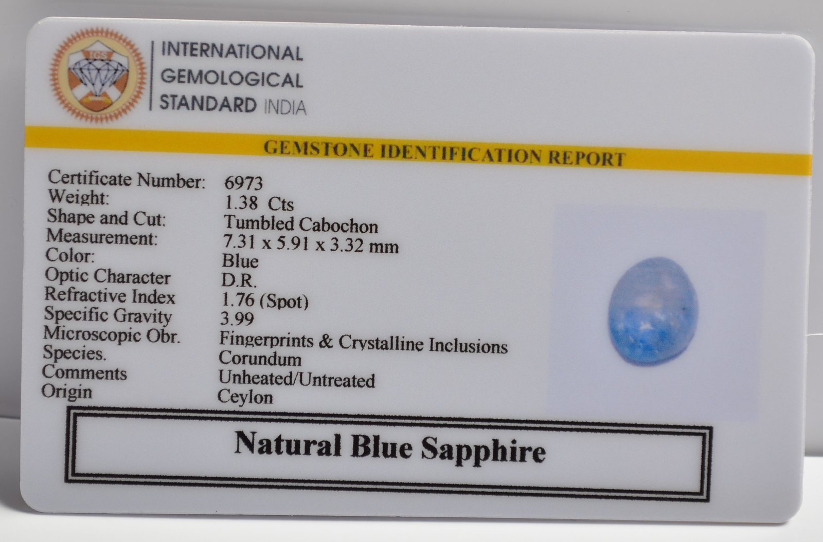 BSP15045 2 1 BLUE SAPPHIRE 1.38 Ct.