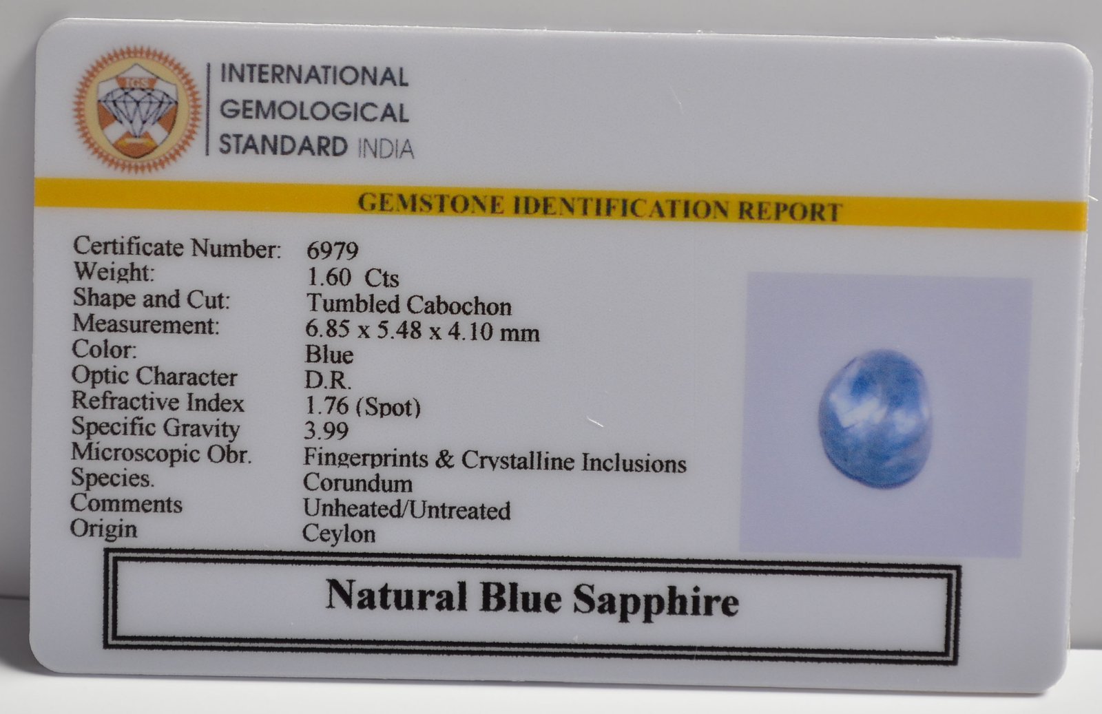 BSP15051 2 1 BLUE SAPPHIRE 1.6 Ct.