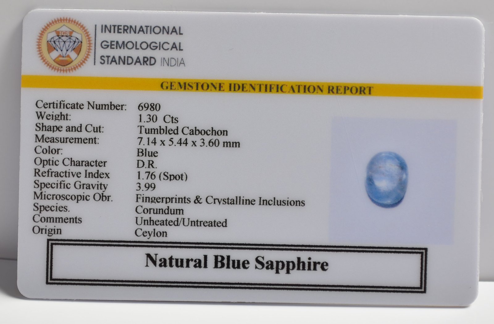 BSP15052 2 BLUE SAPPHIRE 1.3 Ct.