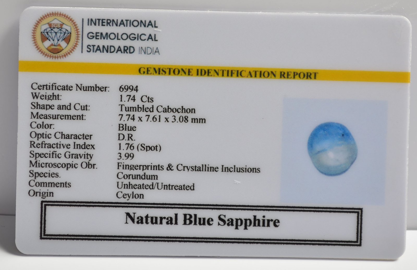 BSP15066 2 1 BLUE SAPPHIRE 1.74 Ct.