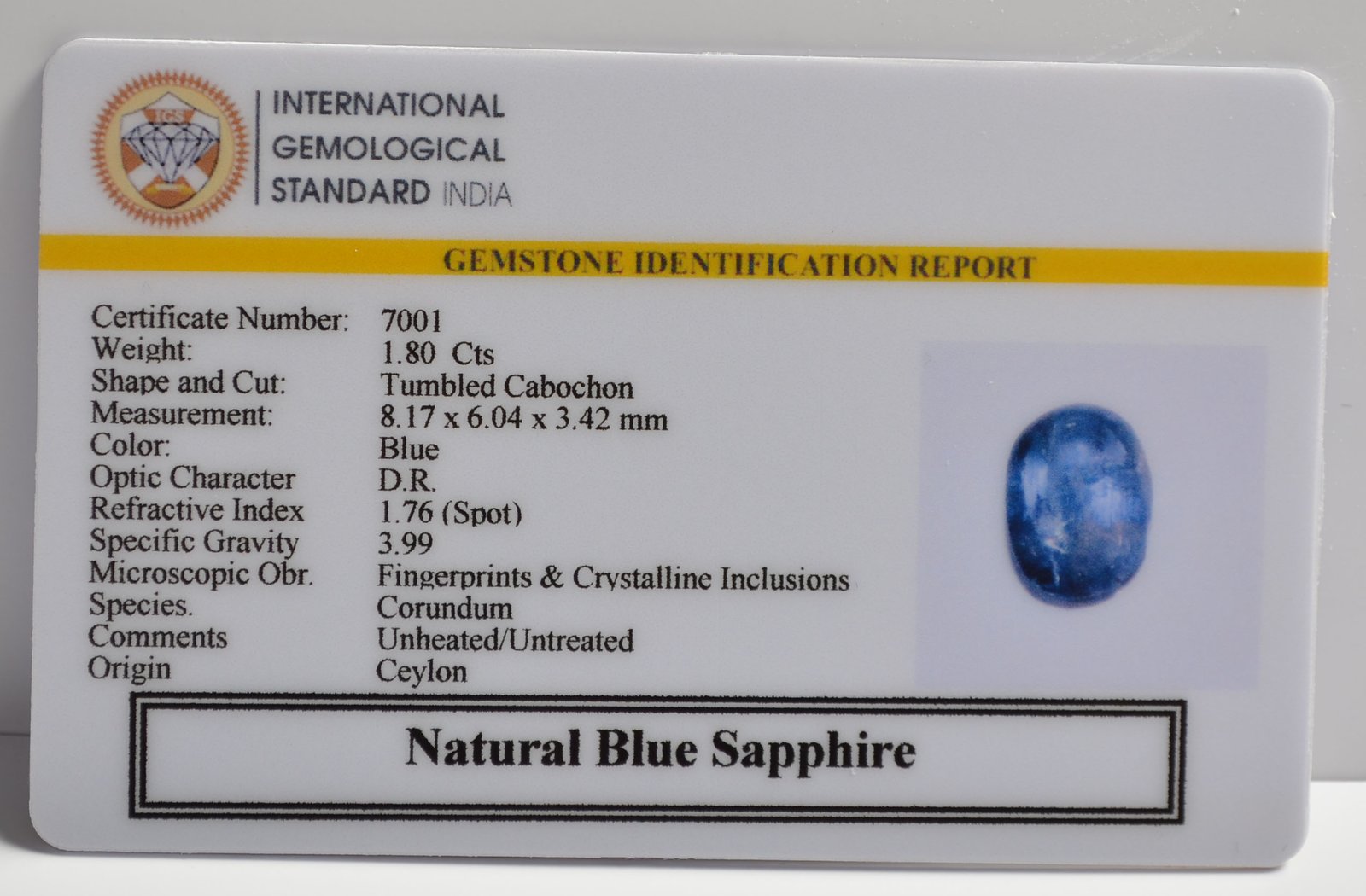 BSP15073 2 BLUE SAPPHIRE 1.8 Ct.