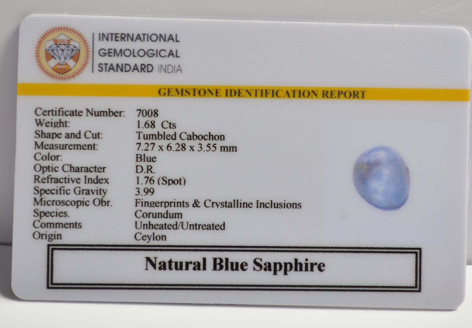 BSP15080 2 BLUE SAPPHIRE 1.68 Ct.