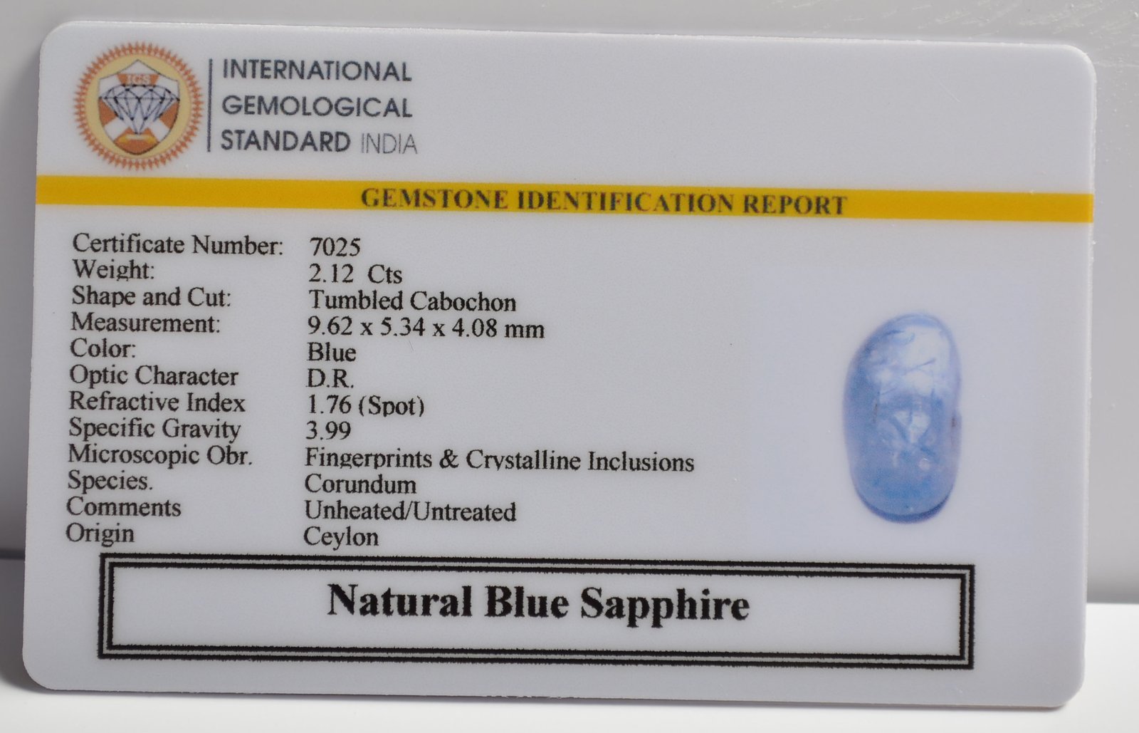 BSP15097 2 1 BLUE SAPPHIRE 2.12 Ct.