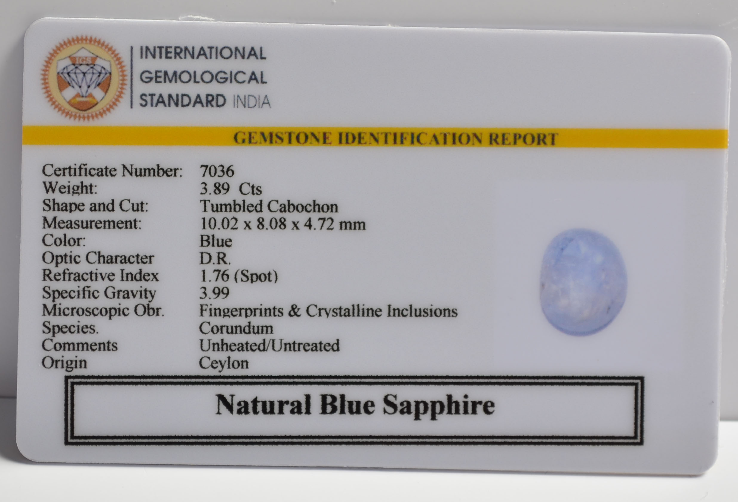 BSP15108 2 BLUE SAPPHIRE 3.89 Ct.