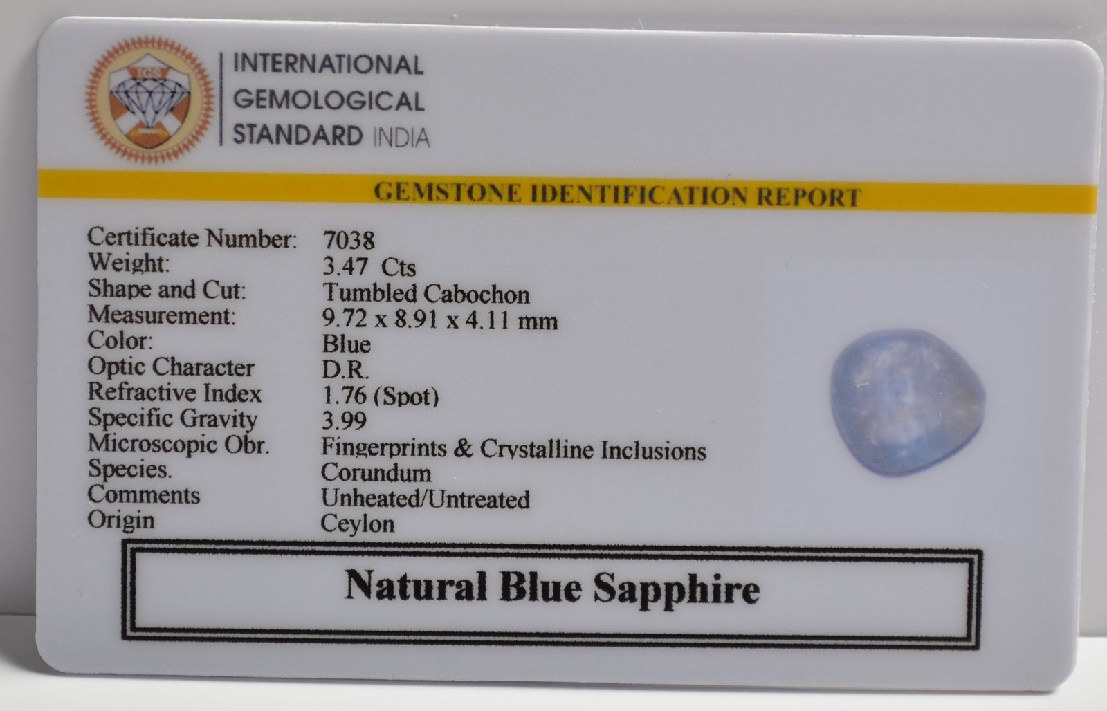 BSP15110 2 1 BLUE SAPPHIRE 3.47 Ct.