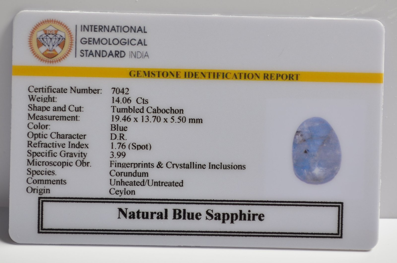 BSP15114 2 1 BLUE SAPPHIRE 12 Ct.