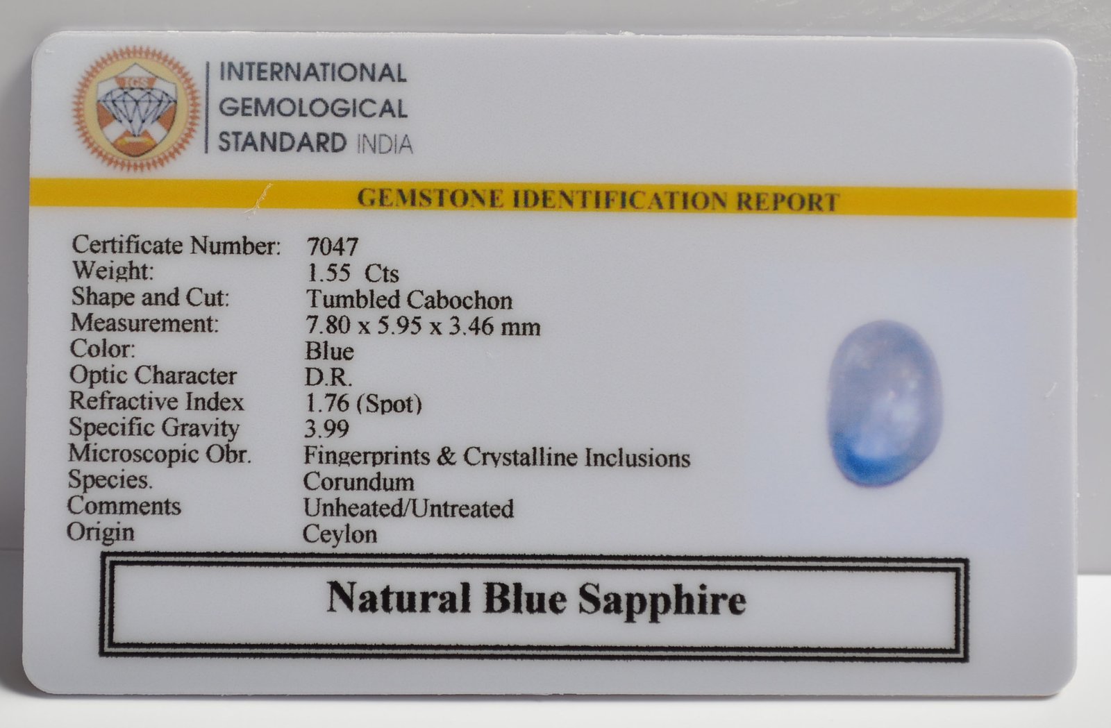 BSP15119 2 BLUE SAPPHIRE 1.55 Ct.