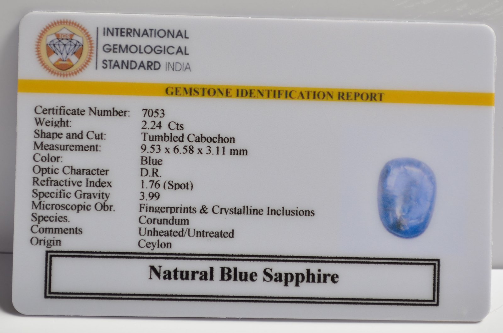 BSP15125 2 1 BLUE SAPPHIRE 2.24 Ct.