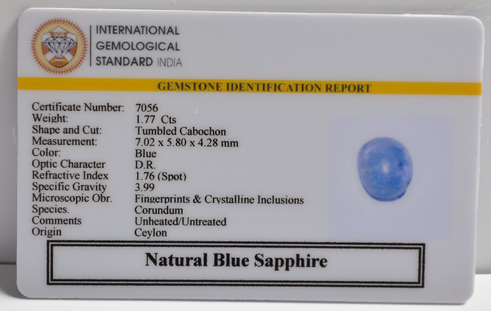 BSP15128 2 1 BLUE SAPPHIRE 1.77 Ct.