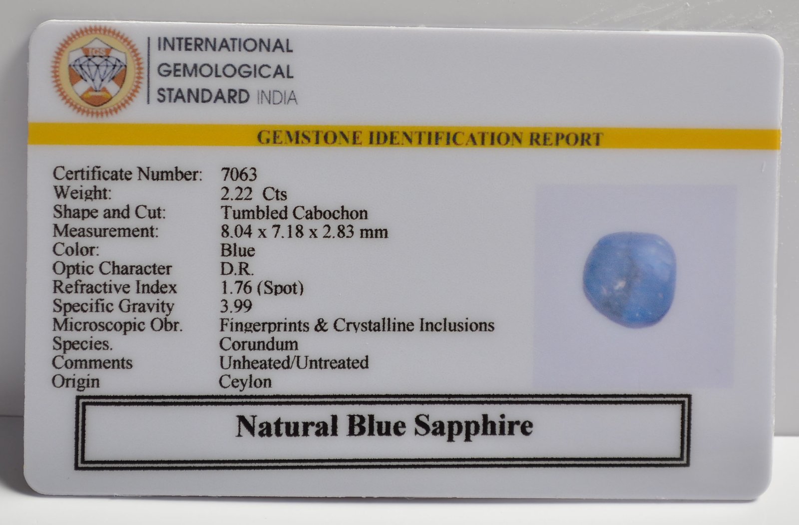 BSP15135 2 BLUE SAPPHIRE 2.22 Ct.
