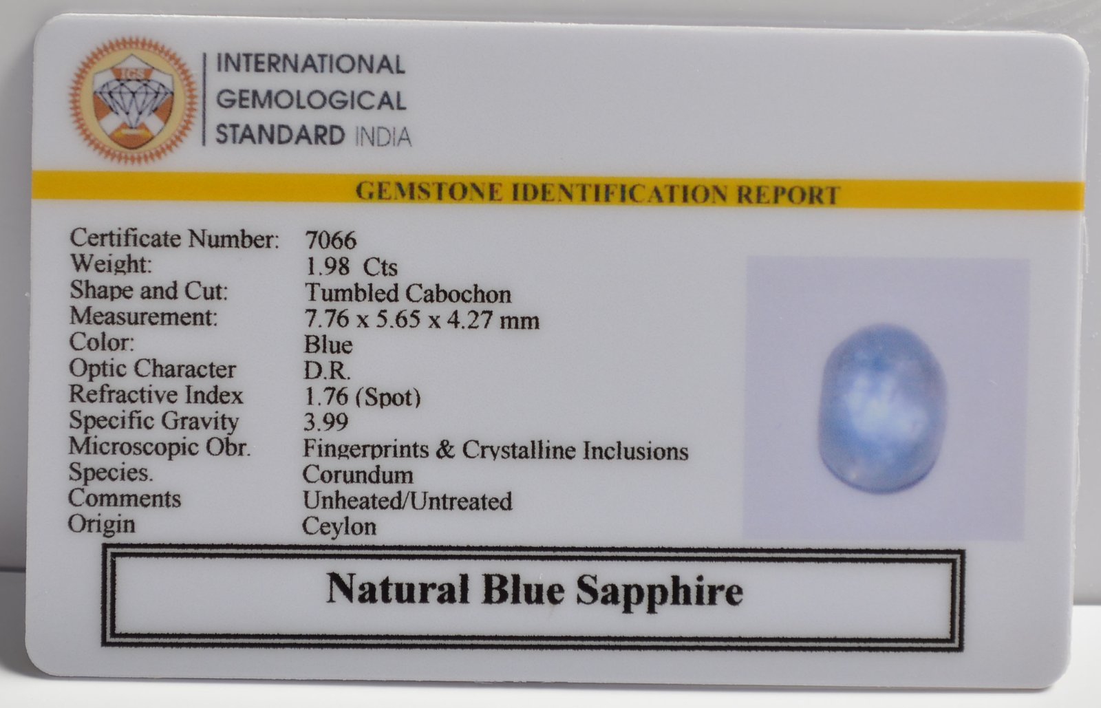 BSP15138 2 1 BLUE SAPPHIRE 1.98 Ct.