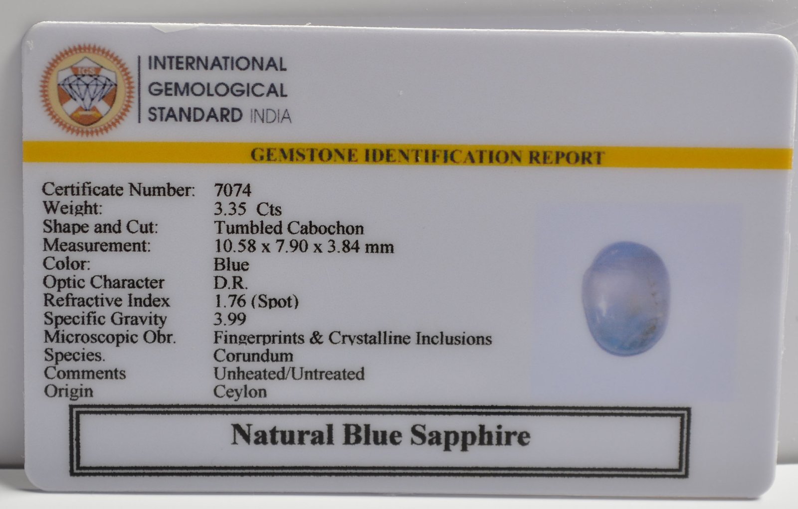BSP15146 2 BLUE SAPPHIRE 3.35 Ct.