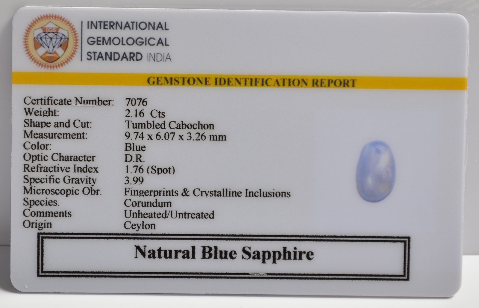 BSP15148 2 1 BLUE SAPPHIRE 2.16 Ct.