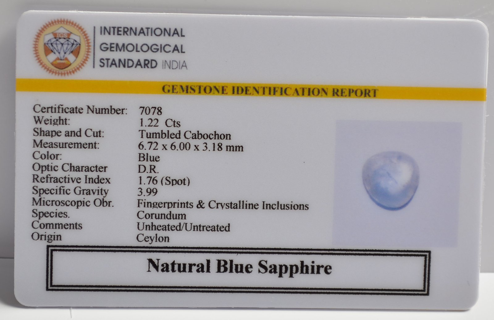 BSP15150 2 1 BLUE SAPPHIRE 1.22 Ct.